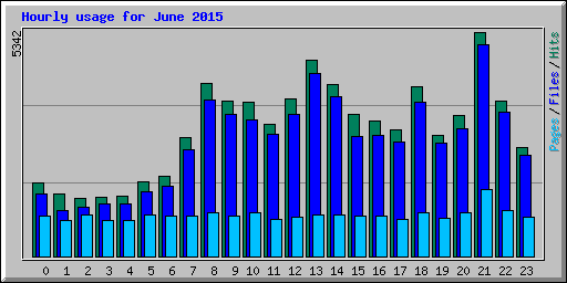 Hourly usage for June 2015