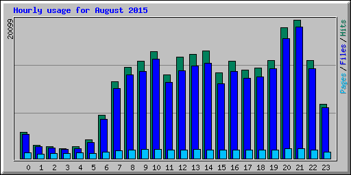 Hourly usage for August 2015