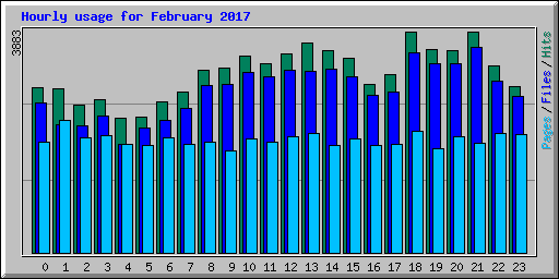 Hourly usage for February 2017