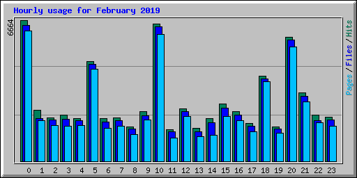 Hourly usage for February 2019