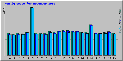 Hourly usage for December 2019