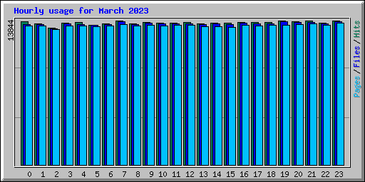 Hourly usage for March 2023